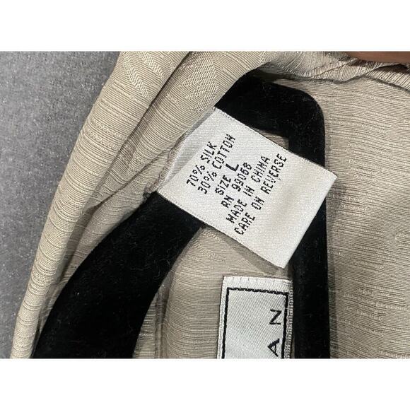 Cumran Men’s Silk Blend Palm Tree Print Short Sleeve Shirt - Picture 4 of 5